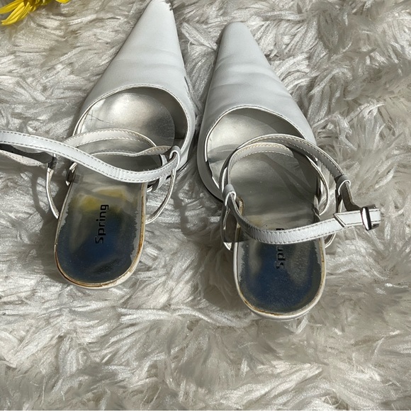 💖Vintage white pointed closed toe hight heel pumps - Picture 10 of 11